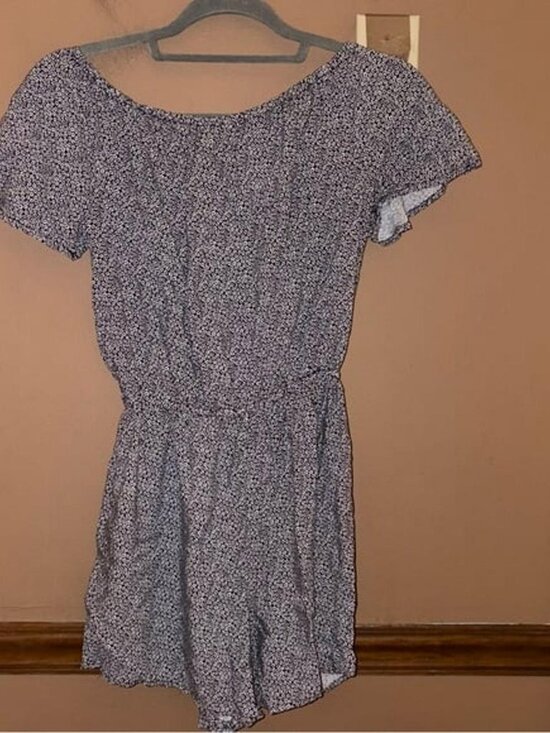 Dresses & Skirts - Floral Romper blue